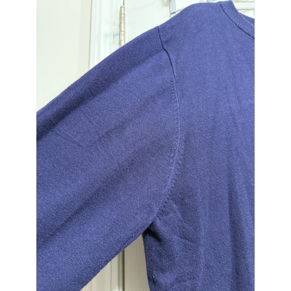 MLANM Womens Navy Blue Crew Neck Long‎ Sleeve Sweater Knit Top XL soft classic - Picture 9 of 15